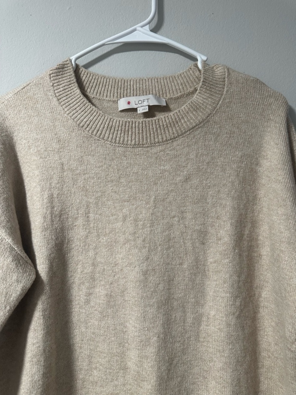 LOFT Men's Crewneck Sweater in Light Beige